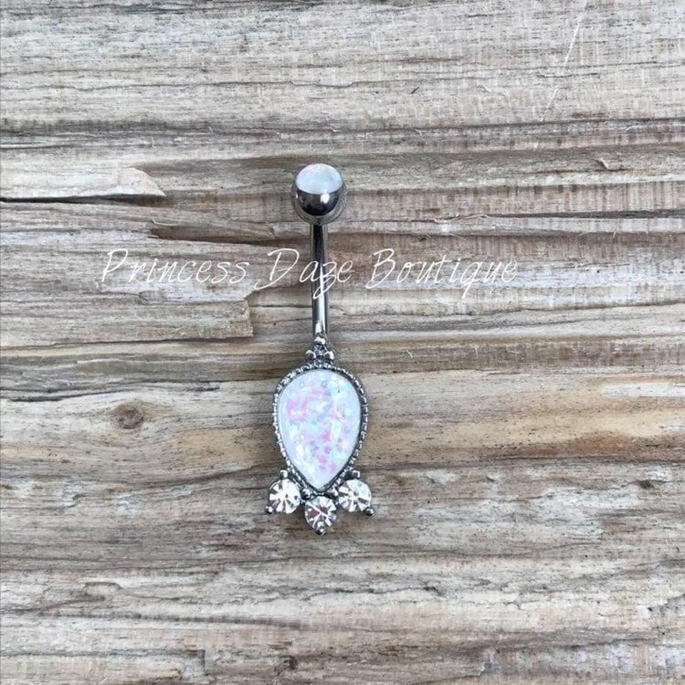 Vintage Opal Belly Button Ring